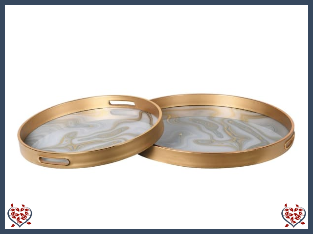 GOLD SWIRL ROUND TRAYS | Kitchenware