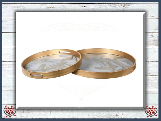 GOLD SWIRL ROUND TRAYS | Kitchenware