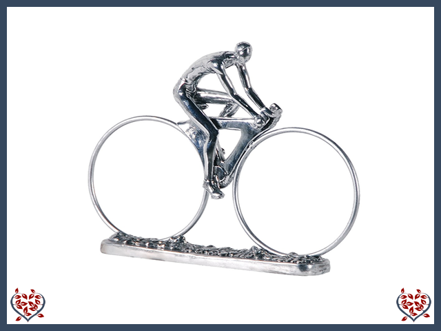 'SILVER' CYCLIST ORNAMENT ~ SCULPTURE | Men's Gifts