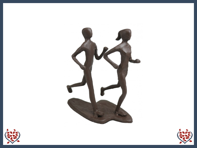 JOGGING COUPLE ~ METAL FIGURINE | Figurine