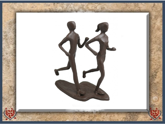 JOGGING COUPLE ~ METAL FIGURINE | Figurine