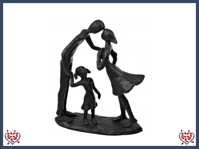 COUPLE WITH CHILD ~ METAL FIGURINE | Figurine