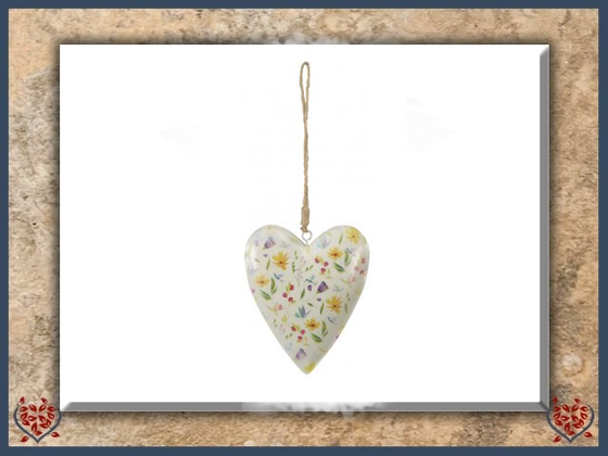 FLORAL METAL HANGING HEART | Decor