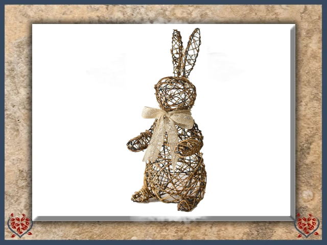 RATTAN STANDING RABBIT | Decor