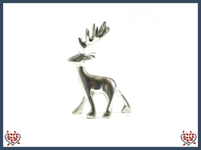 POLISHED SILVER STAG (LARGE) | Decor