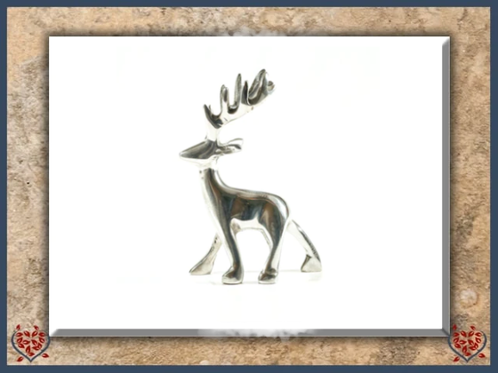 POLISHED SILVER STAG (LARGE) | Decor