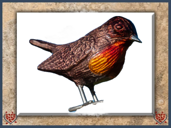 BRUSHED BROWN RED BREAST ROBIN | Decor