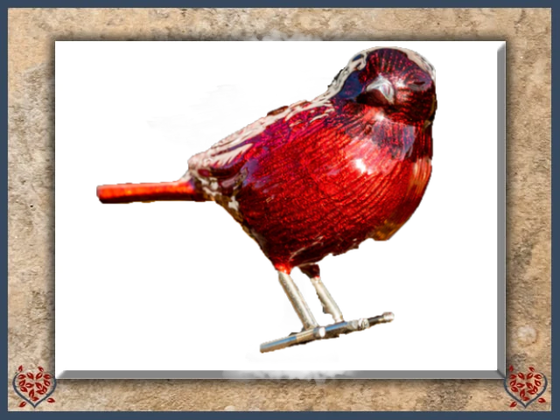BRUSHED RED BIRD | Decor