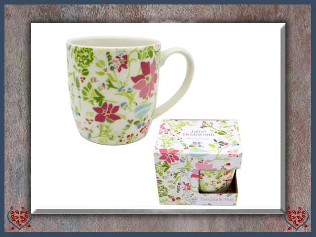 JULIE DODSWORTH PINK BOTANICAL PORCELAIN MUG | Mugs