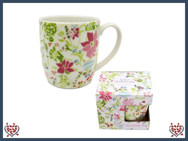 JULIE DODSWORTH PINK BOTANICAL PORCELAIN MUG | Mugs