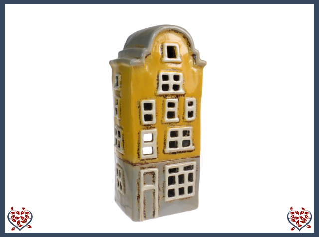 CERAMIC TEALIGHT HOUSE ~ YELLOW | Ceramic