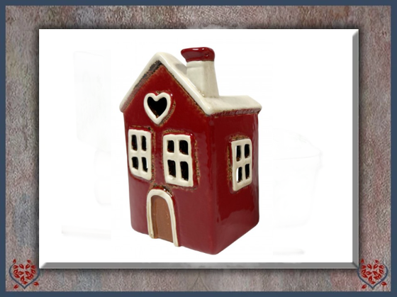 WAX MELT COTTAGE ~ RED | Ceramic