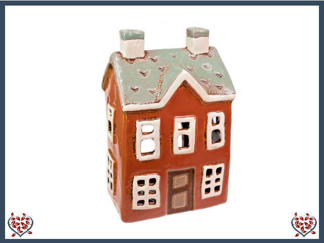 CERAMIC TEALIGHT HOUSE ~ RUST | Ceramic