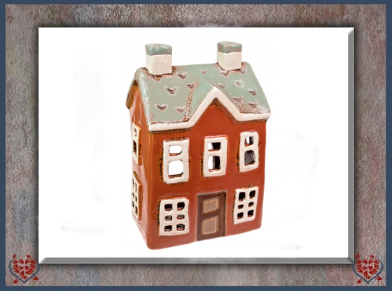 CERAMIC TEALIGHT HOUSE ~ RUST | Ceramic
