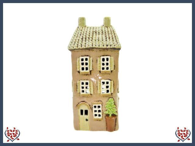CERAMIC TEALIGHT HOUSE ~ CREAM | Ceramic