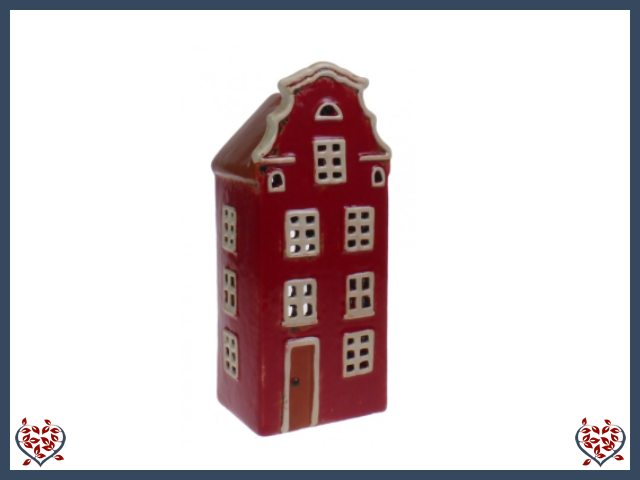 CERAMIC TEALIGHT HOUSE ~ RED | Ceramic