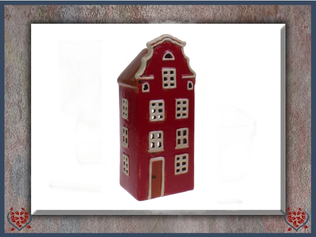 CERAMIC TEALIGHT HOUSE ~ RED | Ceramic