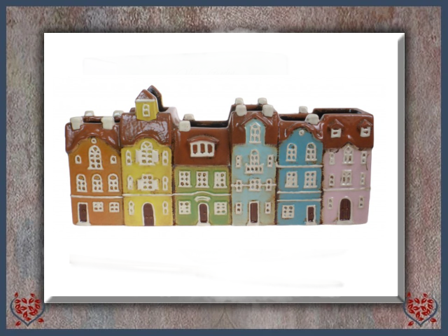 CERAMIC HOUSES PLANTER | Ceramic