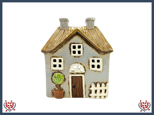 CERAMIC TEALIGHT PICKET FENCE COTTAGE | Ceramic
