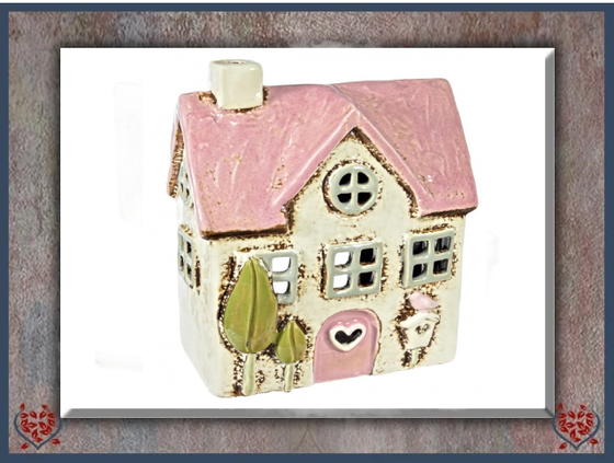 CERAMIC LOVE HEART HOUSE TEALIGHT | Ceramic - Paul Martyn Interiors