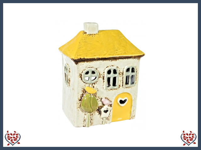 CERAMIC LOVE HEART HOUSE TEALIGHT | Ceramic - Paul Martyn Interiors