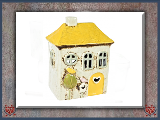 CERAMIC LOVE HEART HOUSE TEALIGHT | Ceramic - Paul Martyn Interiors