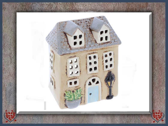 CERAMIC TEALIGHT VILLAGE POTTERY GARDEN HOUSE | Ceramic