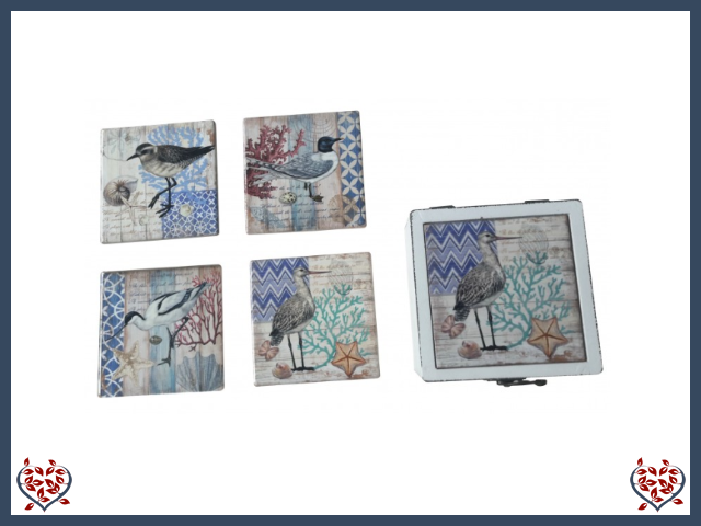 CERAMIC COASTERS BIRDS SET OF 4 | China & Ceramics