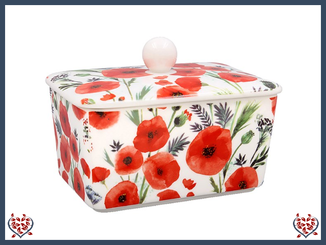 POPPY FIELDS BUTTER DISH | China & Ceramics
