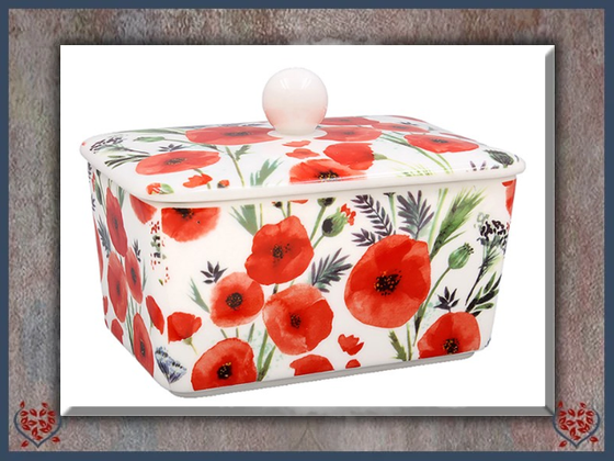 POPPY FIELDS BUTTER DISH | China & Ceramics