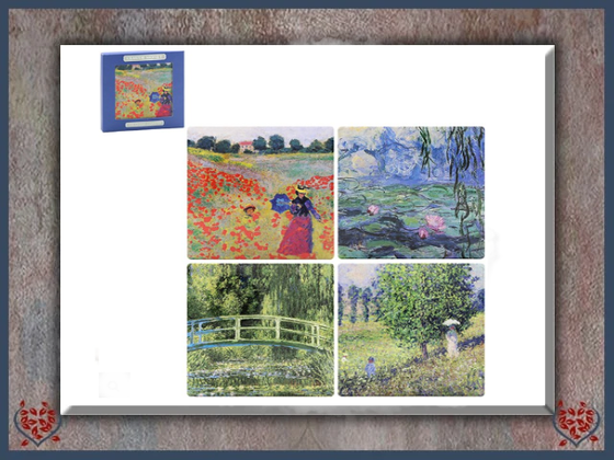CERAMIC COASTERS MONET SET OF 4 | China & Ceramics