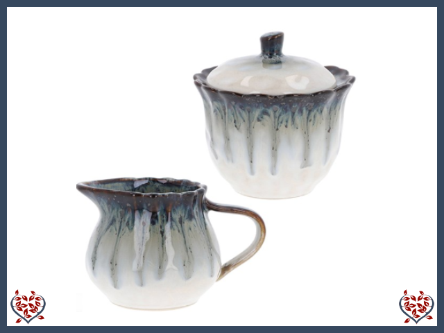 REACTIVE GLAZE BLUE SUGAR CREAM ~ HOT STUFF | Mugs
