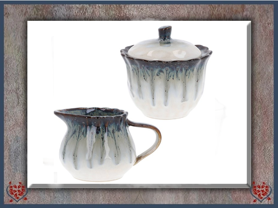 REACTIVE GLAZE BLUE SUGAR CREAM ~ HOT STUFF | Mugs