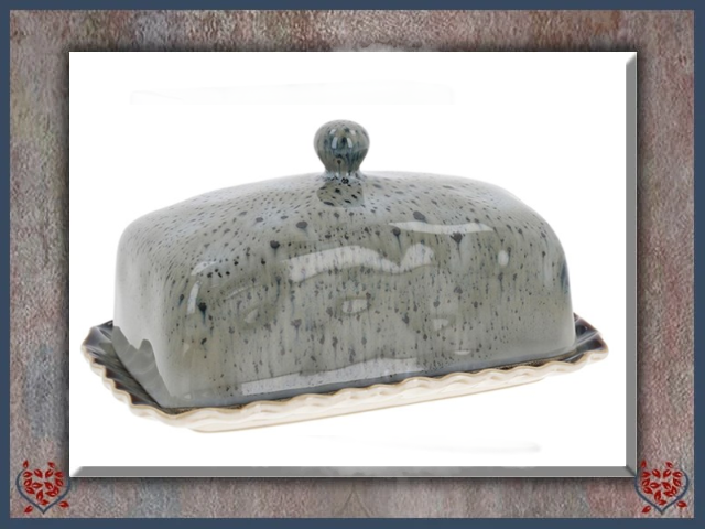REACTIVE GLAZE BLUE BUTTER DISH | China & Ceramics