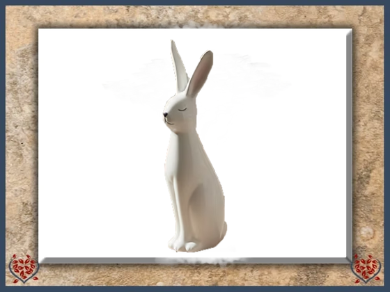 WHITE PORCELAIN BUNNY (EARS UP) | Decor - Paul Martyn Interiors