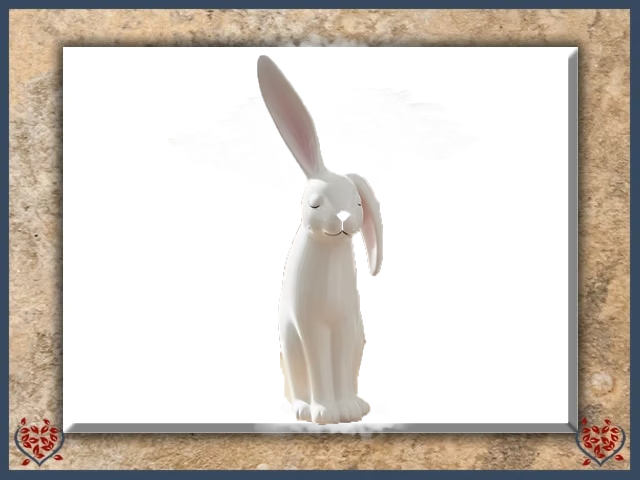 WHITE PORCELAIN BUNNY (EAR DOWN) | Decor
