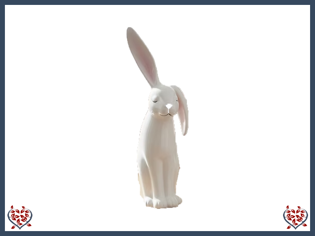WHITE PORCELAIN BUNNY (EAR DOWN) | Decor