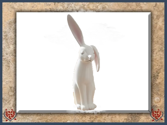 WHITE PORCELAIN BUNNY (EAR DOWN) | Decor