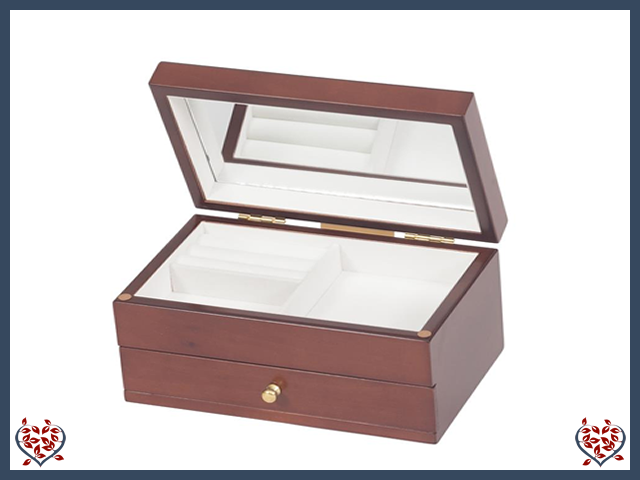 CLAUDIA WALNUT ROSE JEWELLERY BOX | Jewellery Boxes