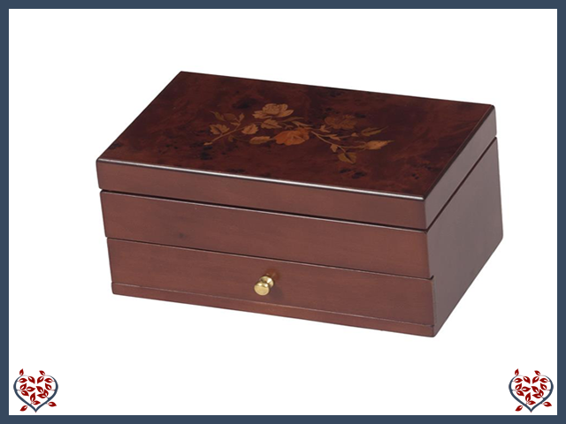 CLAUDIA WALNUT ROSE JEWELLERY BOX | Jewellery Boxes