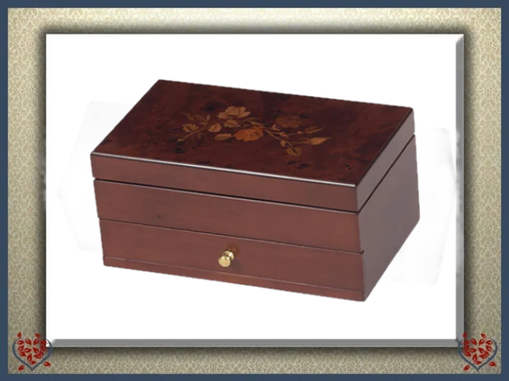 CLAUDIA WALNUT ROSE JEWELLERY BOX | Jewellery Boxes