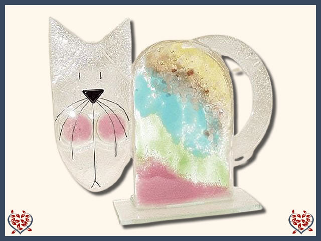 CAT ~ LARGE (MULTICOLOURED) | Nobile Glass Cat