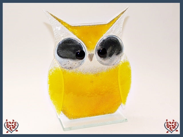 OWL LARGE ~ YELLOW | Nobile Glass Animal - Paul Martyn Interiors