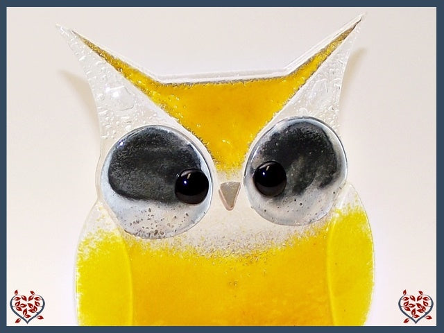 OWL LARGE ~ YELLOW | Nobile Glass Animal - Paul Martyn Interiors