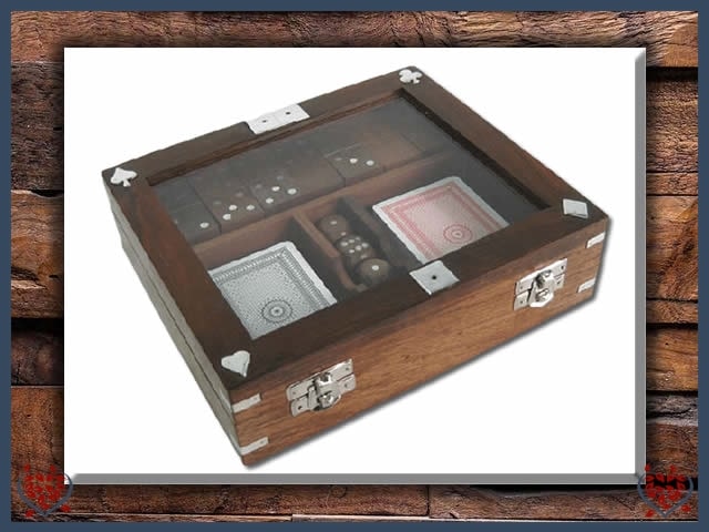 CARDS, DICE & DOMINOES IN BOX | Traditional Games - Paul Martyn Interiors