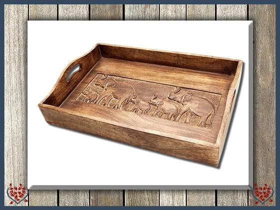 WOODEN TRAY ~ ELEPHANT DESIGN | Wooden Accessories