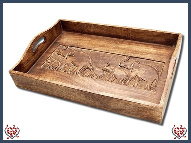 WOODEN TRAY ~ ELEPHANT DESIGN | Wooden Accessories