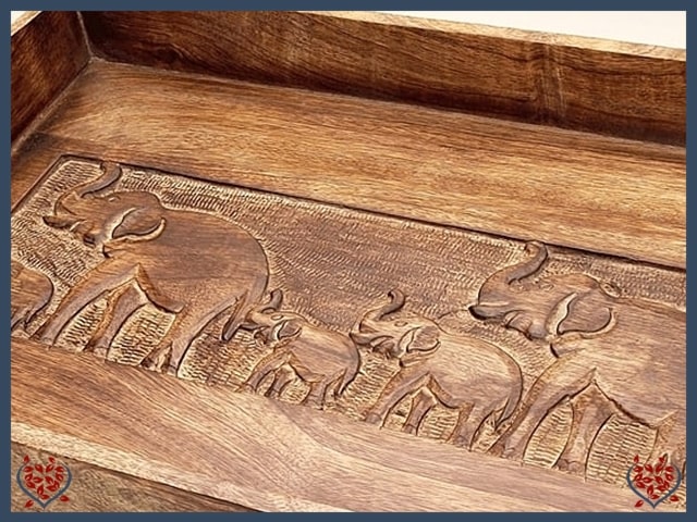 WOODEN TRAY ~ ELEPHANT DESIGN | Wooden Accessories