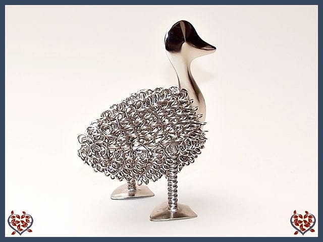 WIGGLE DUCKLING ~ SILVER | Animal Figures - Paul Martyn Interiors