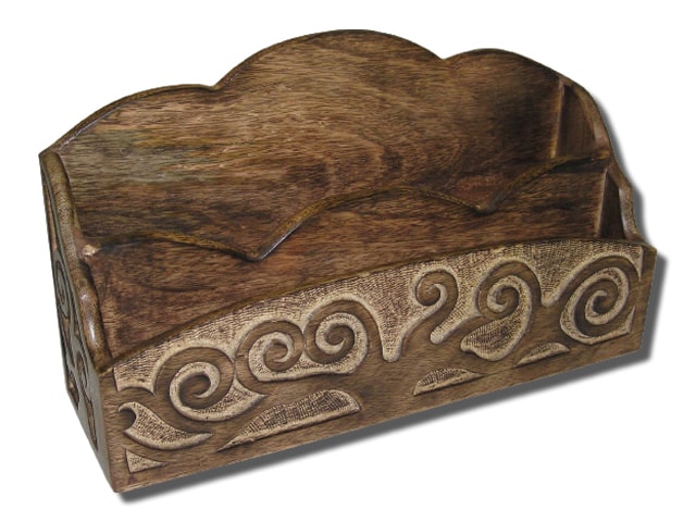CARVED LETTER RACK (TREE OF LIFE) | Wooden Accessories